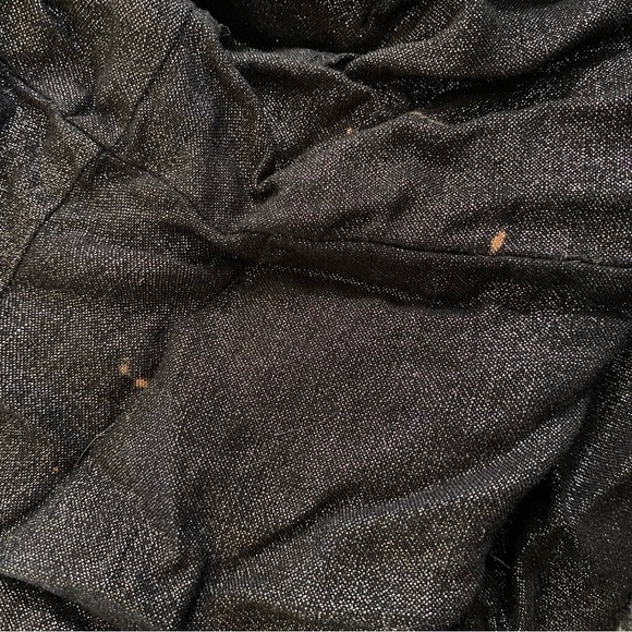 Vintage 90s Maggie Barnes Metallic Short Sleeve Button Front Top Black Combo 5X - Picture 3 of 6